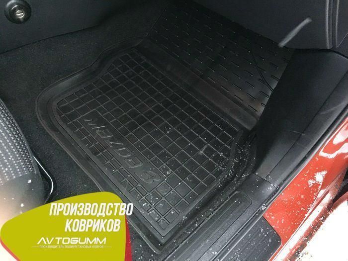 Резиновые коврики защитные в салон авто Mazda 3 2009-2013 Автогум (Avto-Gumm), автоковрики с бортиками 11139 фото