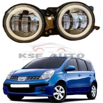Противотуманные светодиодные фары Nissan Note (E11) Ангельские глазки 125370 фото