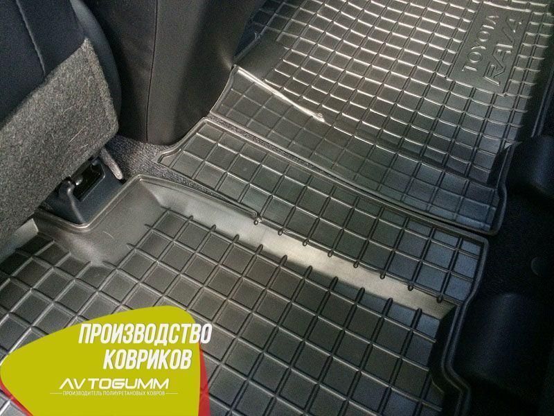 Резиновые автоковрики модельные в салон Toyota RAV4 2013-2016 Автогум (Avto-Gumm) с бортиками 11356 фото