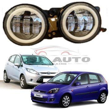 Противотуманные LED фары Ангельские глазки для Ford Fiesta / Светодиодные фары автомобильные 125332 фото