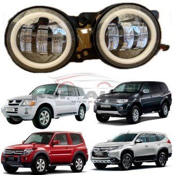 Противотуманные светодиодные фары Mitsubishi Pajero Ангельские глазки 125359 фото