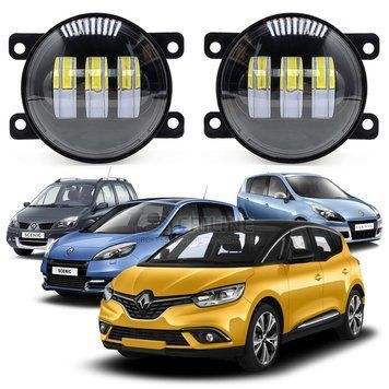 Фары противотуманные светодиодные на 2 режима для автомобиля Renault Scenic 2, круглые туманки для Рено 1266551372 фото