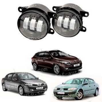 Комплект протитуманок для Renault Megane, Світлодіодні 2х режимні протитуманні фари Рено Меган 1843069062 фото