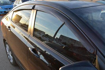 Дефлекторы окон на Hyundai Solaris Sd 2010-2017 VL Tuning накладные, козырьки для боковых окон для Хюндай 123070 фото