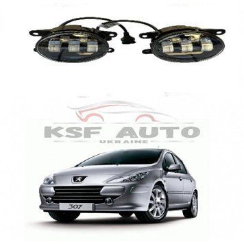 Фары противотуманки на Peugeot 307 5 линз / Светодиодные LED фары круглые автомобильные противотуманные 125378 фото