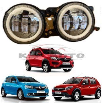 Протитуманітні світлодіодні фари Renault Sandero Ангельські очі 125426 фото