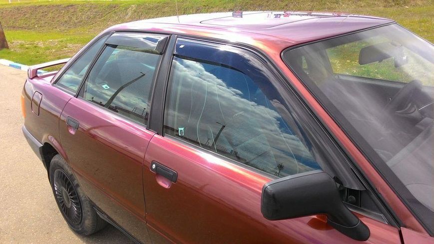 Дефлекторы окон Audi 80 Sd (B3/B4) 1986-1995, Козырьки VL Tuning на окна авто, комплект ветровиков на двери 4234ew27 фото