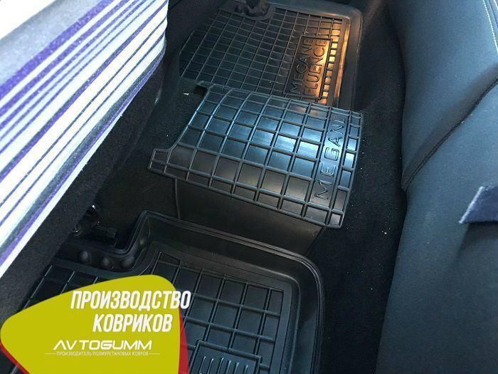 Автоковрики резиновые с бортиками, комплект в салон Renault Megane 3 2009- Автогум (Avto-Gumm) защитные 11276 фото